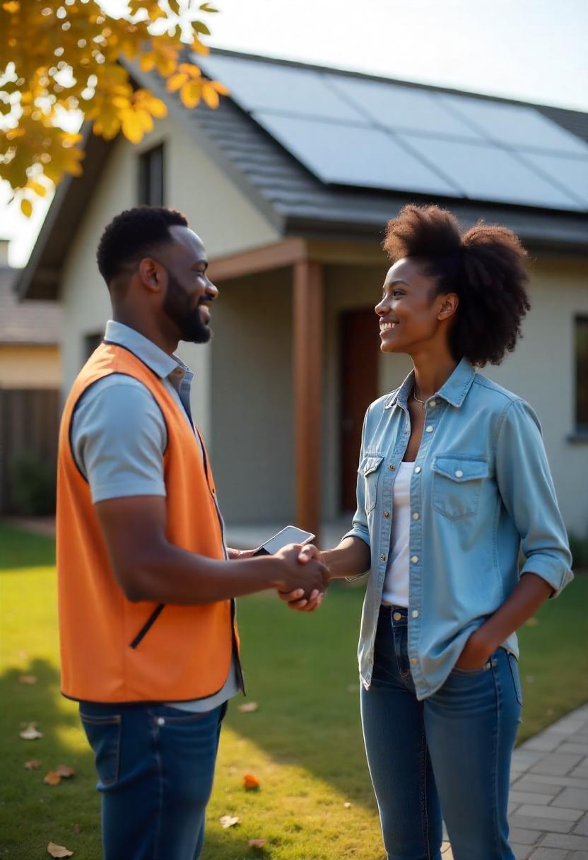 Family enjoying solar benefits at home